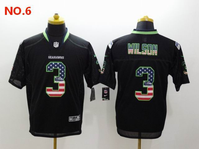 Men's Seattle Seahawks #3 Russell Wilson Jersey NO.6;